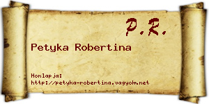 Petyka Robertina névjegykártya